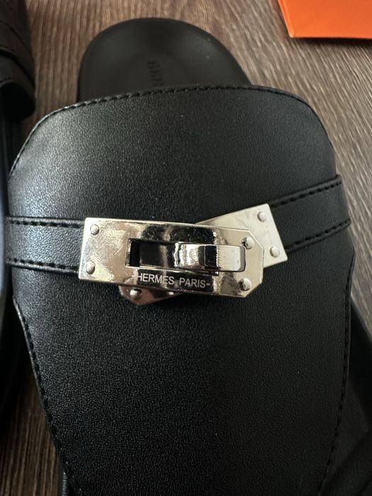 Тапки Hermes шкіряні