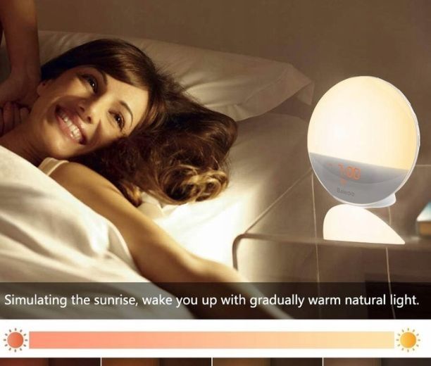 Budzik świetlny radio bBawoo budzik świetlny z 7 naturalnymi dźwiękami