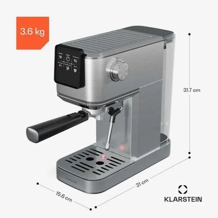 Кофеварка с капучинатором  SteelPresso Slim Touch 1350W 20Bar