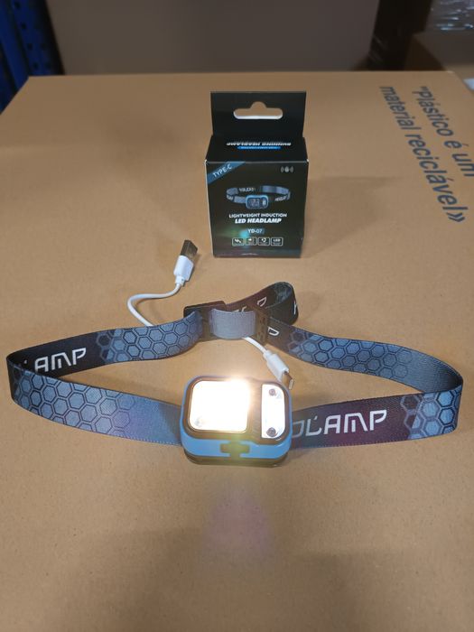 Lanterna de cabeça Recarregável  c/ Sensor