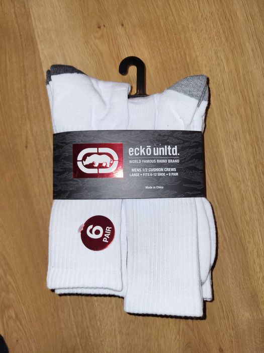 Skarpety ecko unltd białe - 6 par, rozm. 10