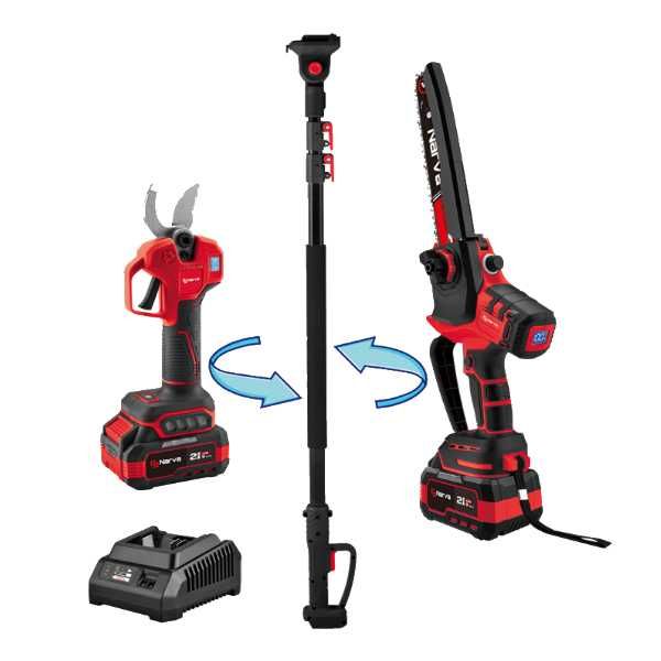 Акумуляторний садовий набір NARVA Секатор Пила Удлинитель 2 акб 4ач