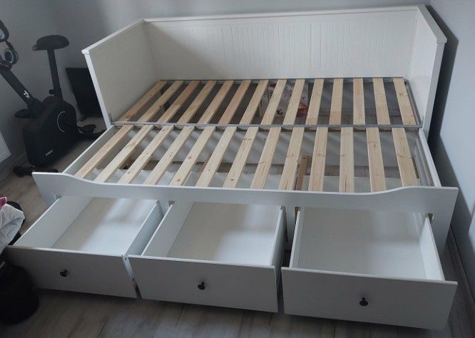 Łóżko Ikea Hemnes stan bardzo dobry podwójne białe