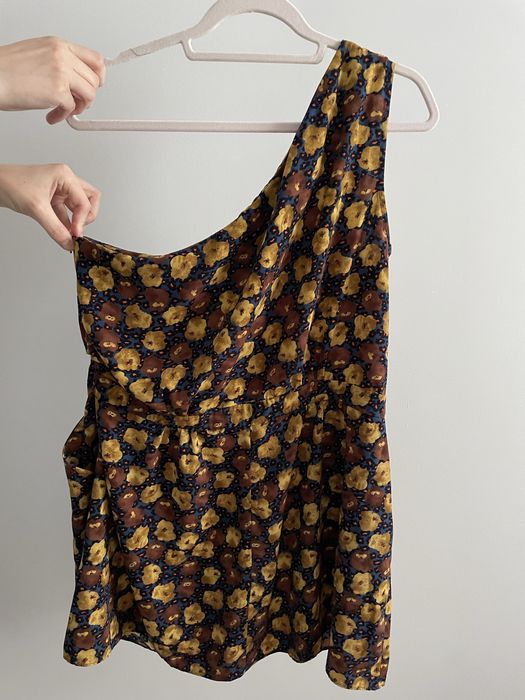 Sukienka na jedno ramie 44 xL jesienne wzory