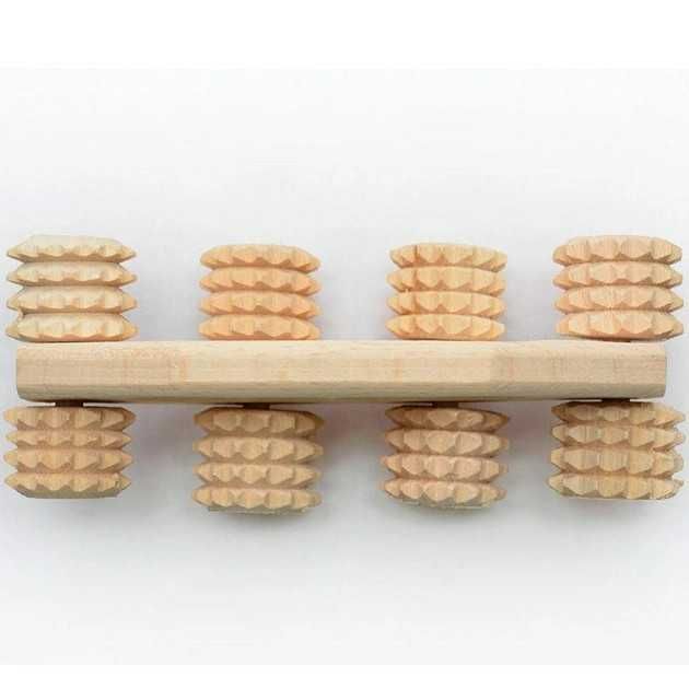 Массажер для тела антицеллюлитный деревянный зубчатый  колючая береза