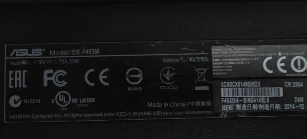 Portátil ASUS F453M para peças