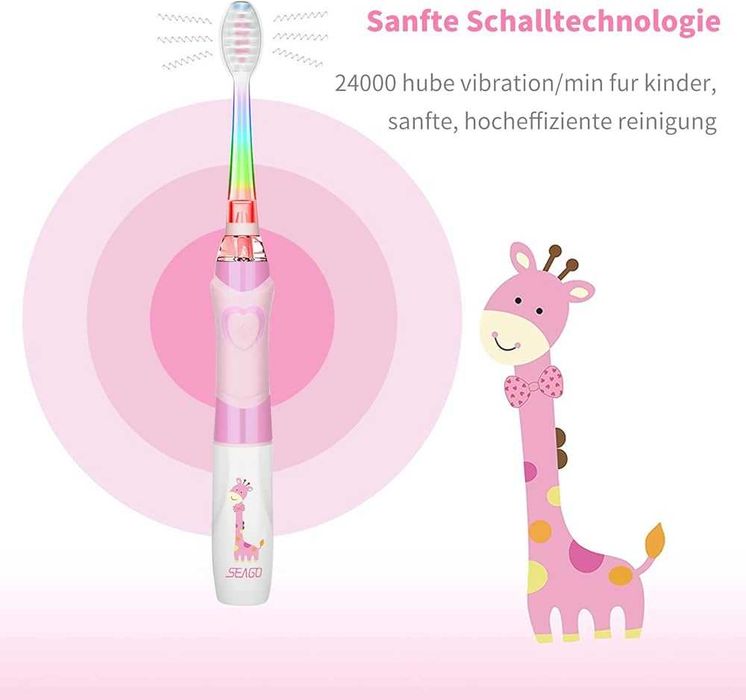 Szczoteczka soniczna dla dzieci SEAGO SG-977 (Różowa) NOWA