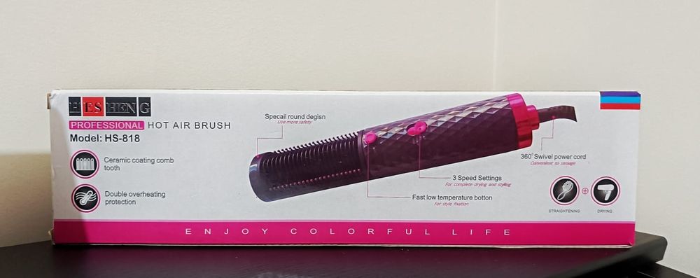 Escova de cabelo de ar quente