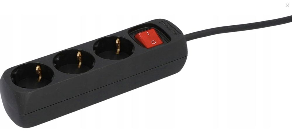 Przedłużacz listwowy Unitec 1,4 m 3 szt. gniazd czarny
