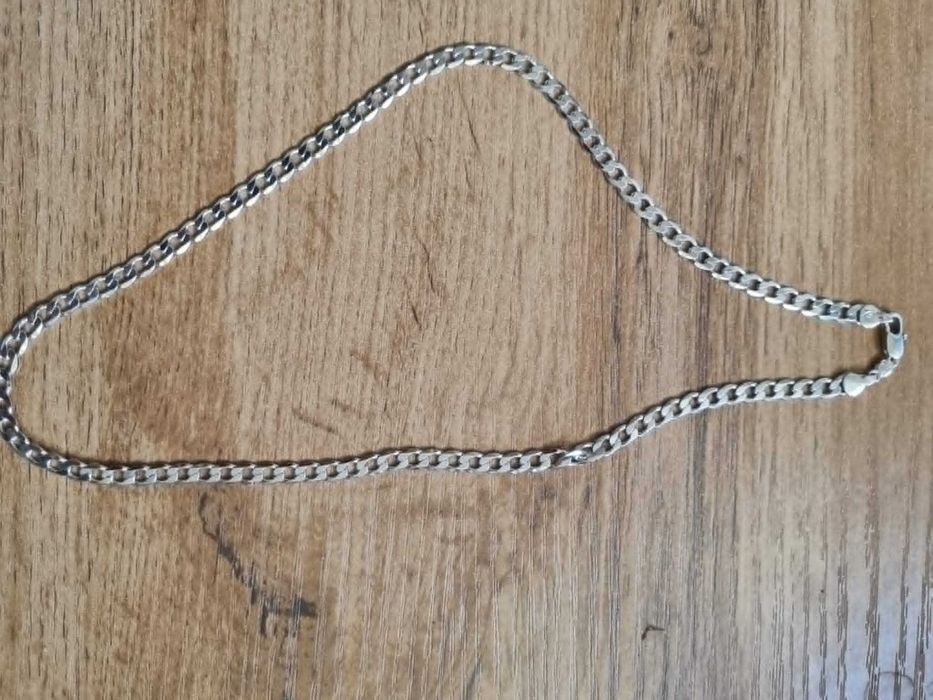 Męski Łańcuszek kolor srebrny Stal Pozłacana , Chirurgiczna Dł. 49cm , szer.5mm