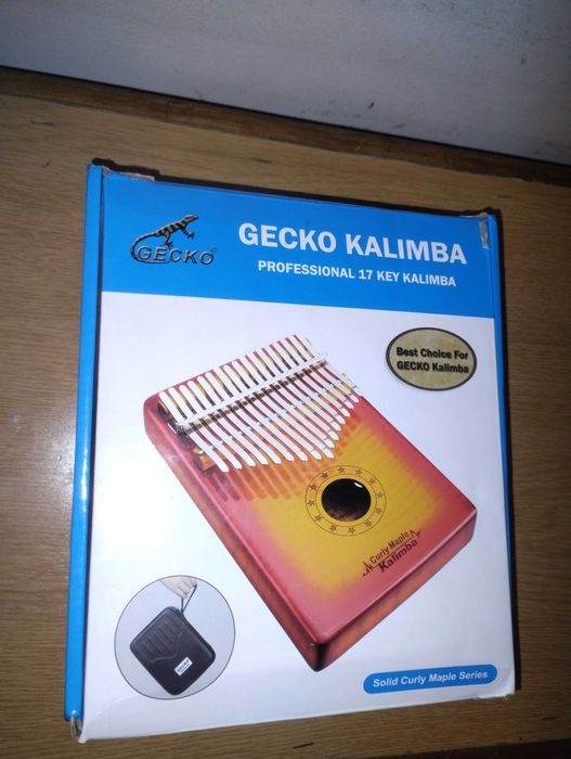 [Kit completo] Kalimba Gecko com estojo rígido - 17 notas em mogno
