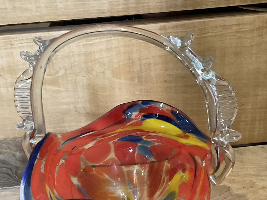 Koszyk Szklany- szkło barwione PRL