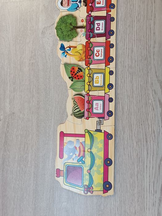 Super zestaw drewniany alfabet układanka 2 metry  + gratisy