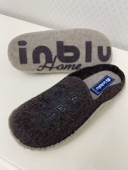 Мужские тапочки войлочные от Inblu серый коричневый Тихий ход