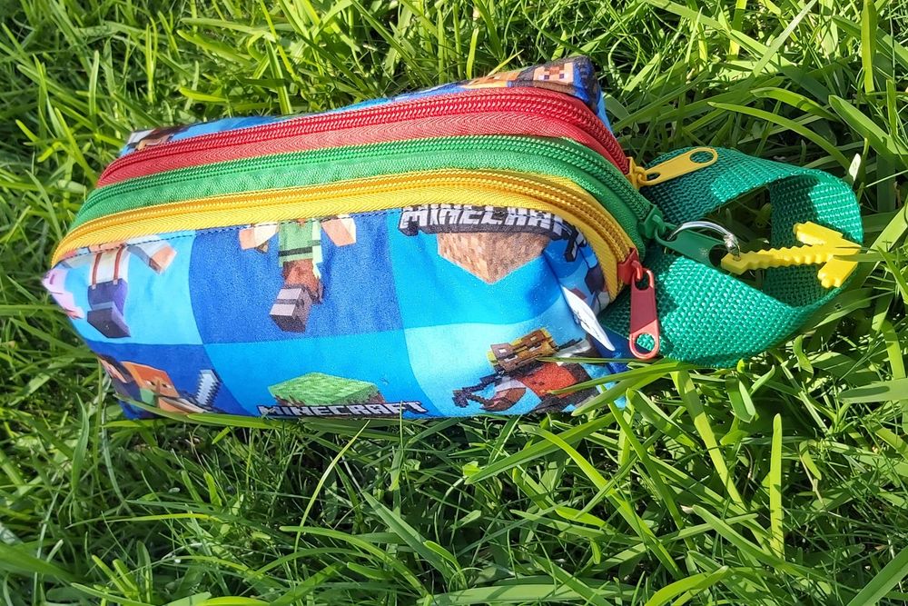 Estojo escolar triplo Minecraft