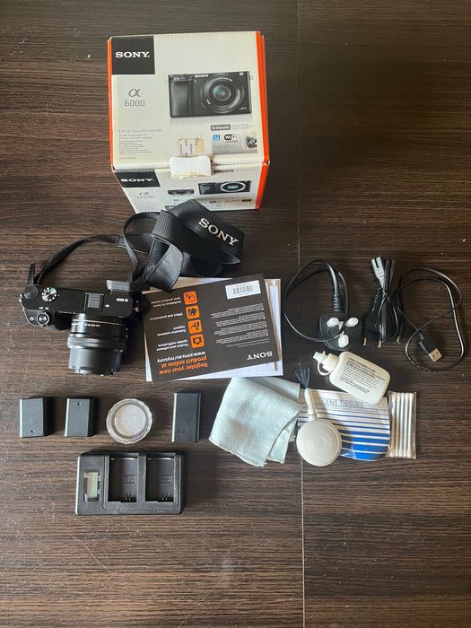 Sony A6000 câmera de video e fotografia ILCE-6000L Lente E PZ 16-50mm F3.5-5.6 OSS
