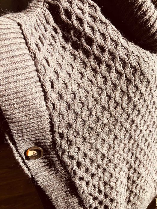 Sweter narzutka poncho - wełna owcza i moher