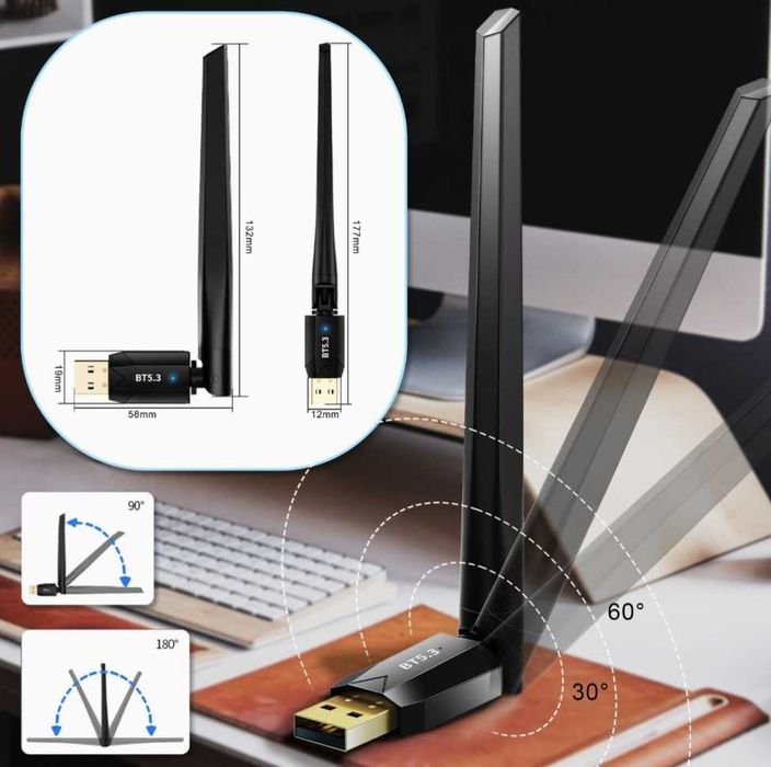 Adapter BLUETOOTH 5.3 USB Do 150m