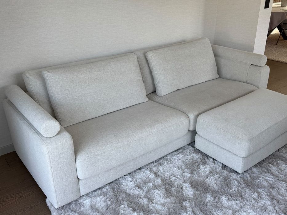 Sofa BEFAME RIO 4 - OSOBOWĄ Z PUFA / ecru / stan idealny!