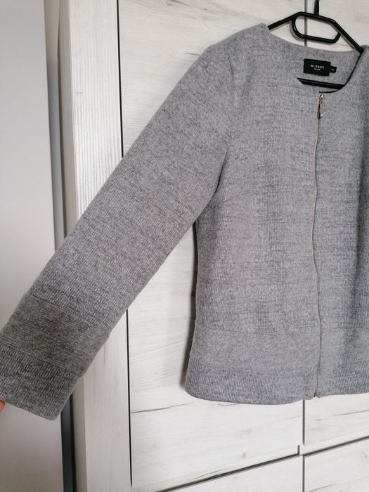 Szary sweter wełniany monnari 46 rozpinany kardigan marynarka żakiet