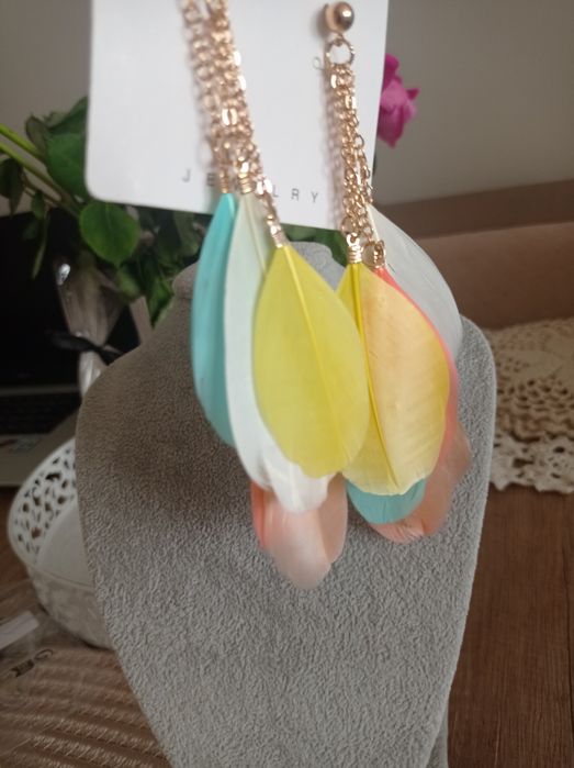 Kolczyki kolorowe piôrka