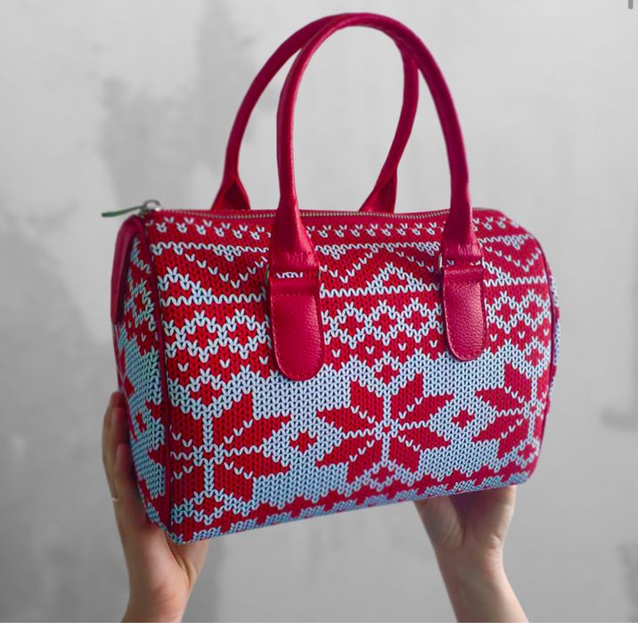 Подарунок новорічний. Сумка бочка BARREL зимовий принт