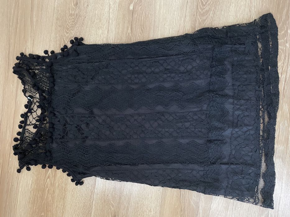 Koronkowa koszulka bez rękawków tunika Vintage S/M/L