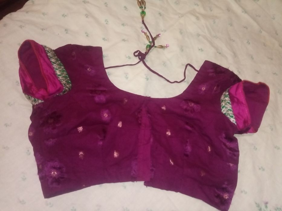 Индийское сари с чоли платок сетка