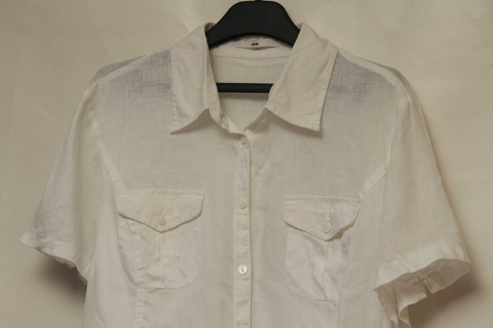 H&M рр M-L блуза из льна льняная рубашка