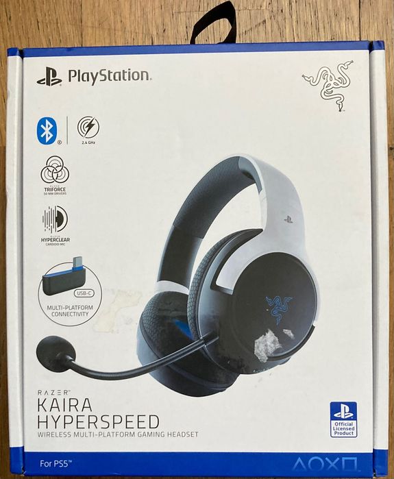 Auscultadores Razer Kaira Hyperspeed (PS5)- novo, 3 anos de garantia