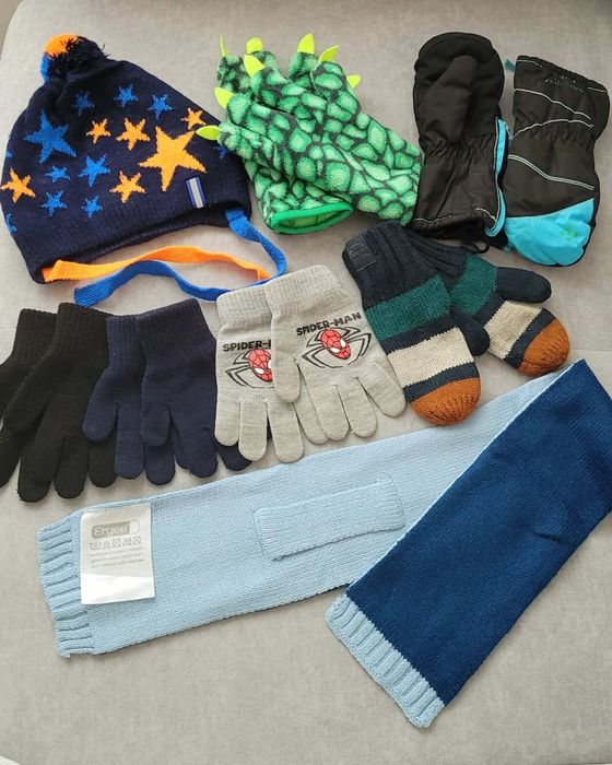 Шапка рукавички перчатки краги варежки