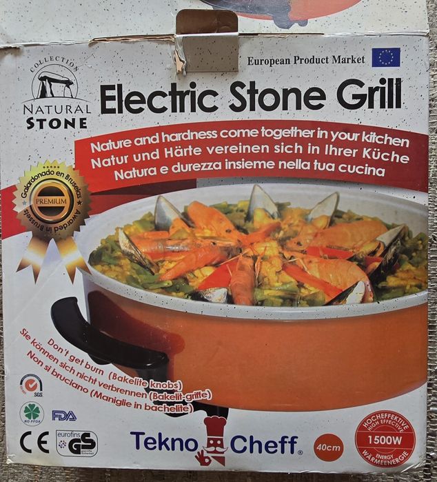 Grelhador Elétrico de Pedra da marca Tekno Cheff