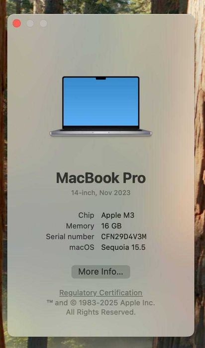 MacBook Pro 14, M3, 16GB, 512GB