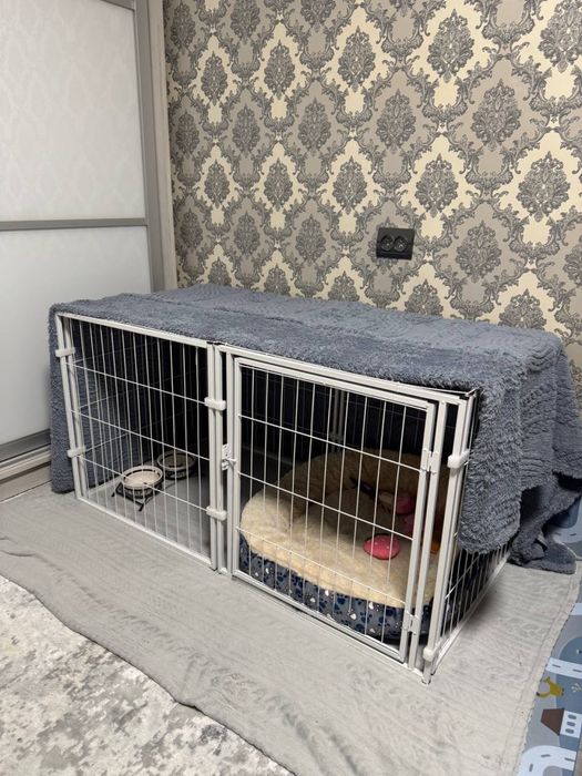 Вольєр металевий для домашніх тварин Springos 120 x 60 x 60 см Білий