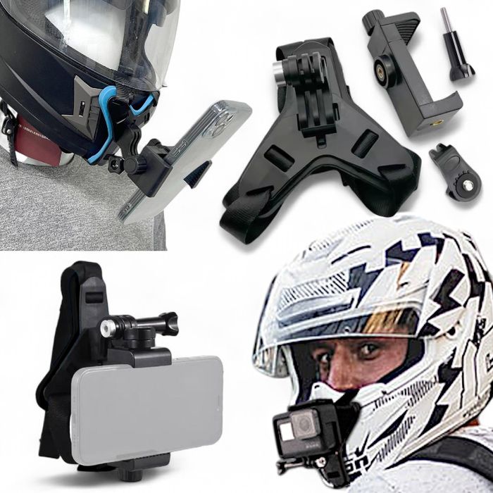 Кріплення на мотошолом для телефона та екшен камер.