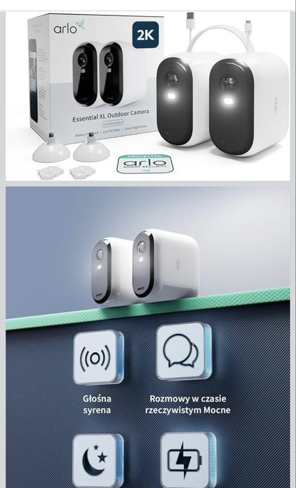 Arlo Essential 2 HD XL zewnętrzna kamera bezpieczeństwa