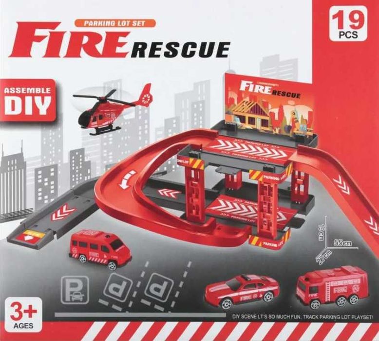 Parking Straż pożarna z akcesoriami autka