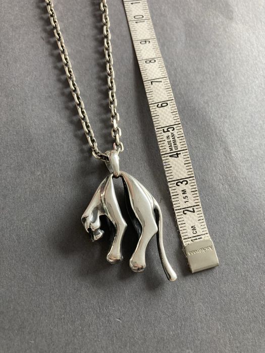 Wisiorek puma srebrna, dwustronna