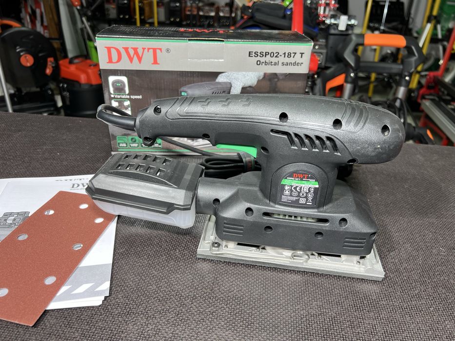 Шлифовальная машина вибро DWT ESSP02-187 T + регулировка скорости