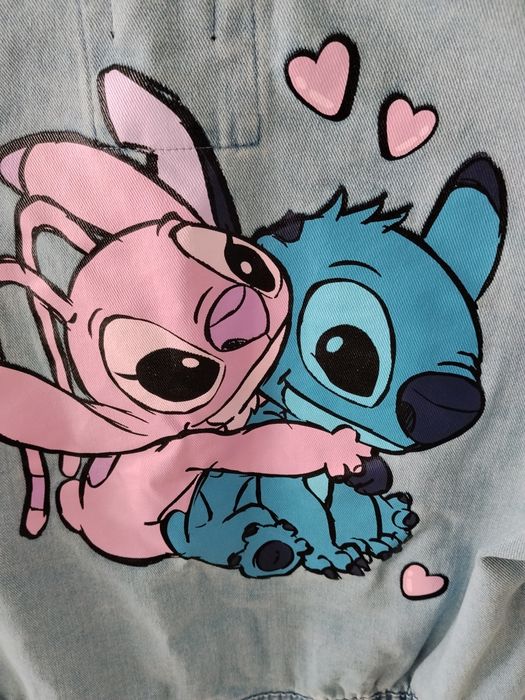 Jak nowa kurtka jeansowa Stitch Angel katana 152 Sinsay