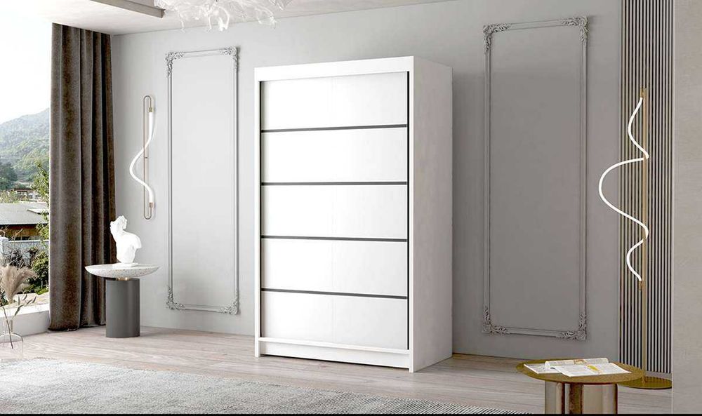 Szafa przesuwna garderoba CALIA 4 120cm czarne detale
