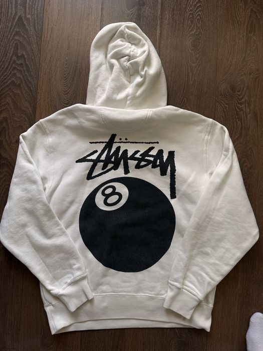 Stussy bluza biała z kapturem nowa z nadrukiem