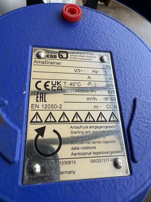 KSB AmaDrainer B 80-40 S 4.0 kW Pompa zatapialna NOWA 400V