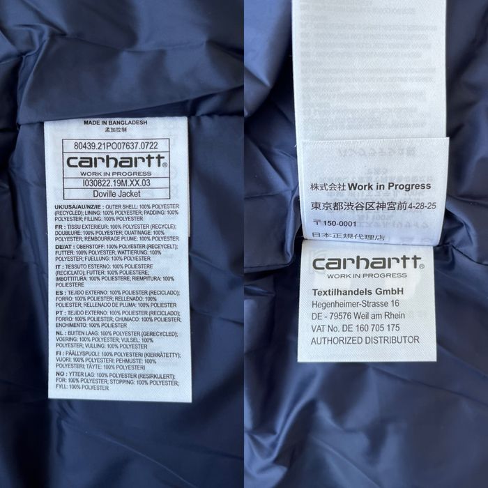 Оригінал Carhartt WIP Doville Jacket Зимова Куртка Пуховик Кархарт