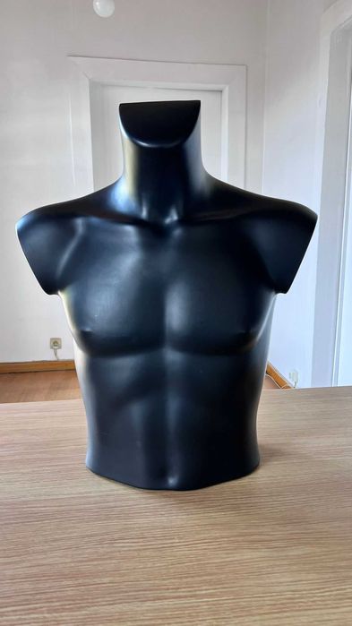 Manequim Torso Masculino Vintage Preto