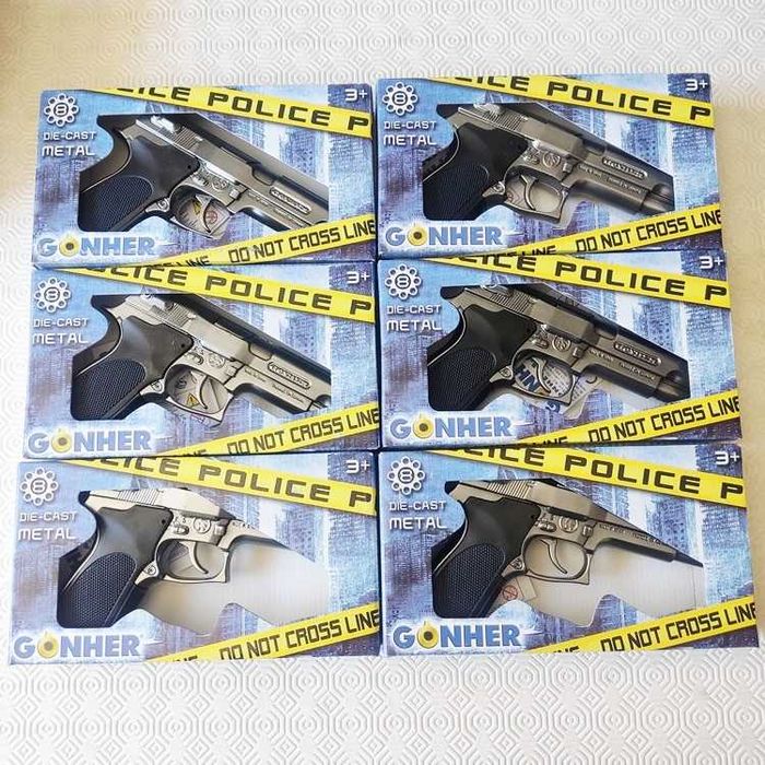 Pistola de policia metal de fulminantes 8 tiros