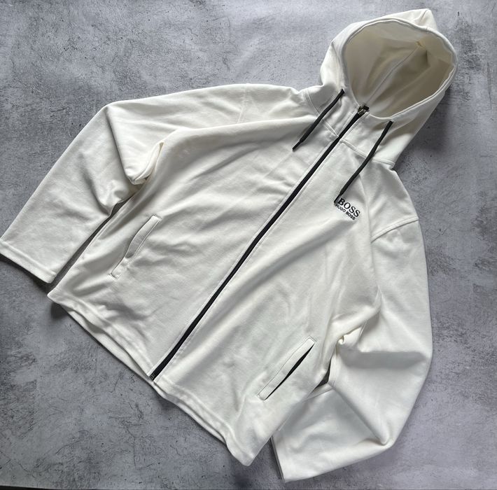 Біле зіп-худі Hugo Boss в чудовому стані xl розмір