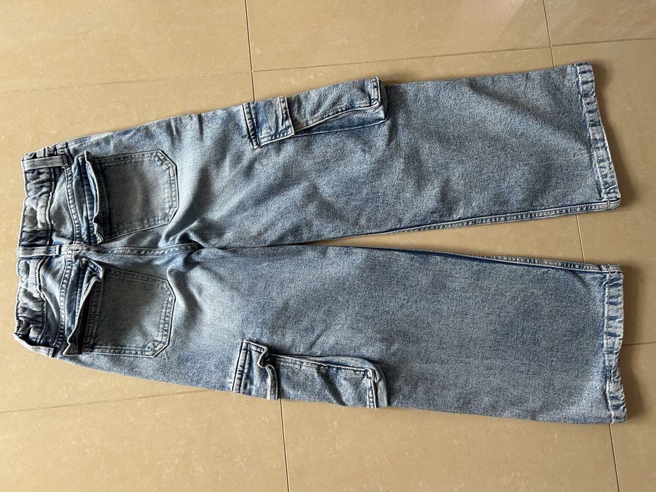 Jeansy H&M szeroka nogawka rozm 134 regulowany pas