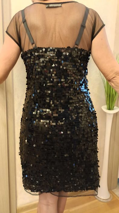 Sukienka czarna imprezowa przed kolano ,cekiny Glamorous rzm 38/M/10