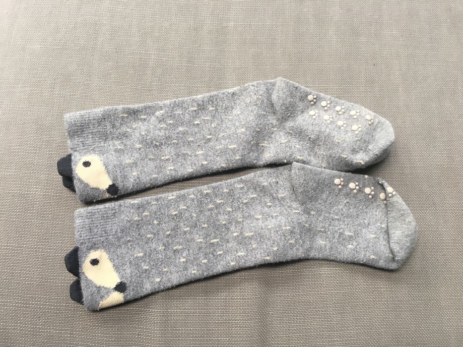 Kolanówki skarpatki antypoślizgowe szare liski 23-28